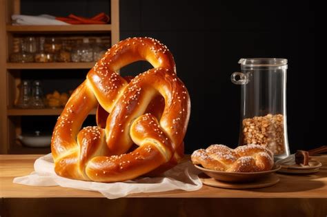 Premium Photo Tangy Soft Baked Pretzel With Salt Generate Ai