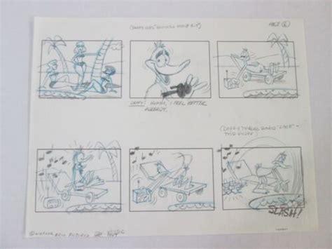 Warner Bros Daffy Duck Storyboard Drawing 6 Images 1967 The Music Mice