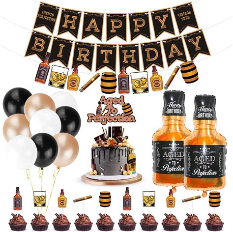 Whiskey Birthday Party Decorations Aged To Perfection Birthday Party