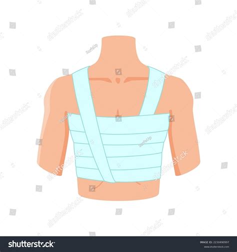 Man Bandaged Chest Cartoon Illustration Fracture Stock Vector Royalty Free 2230490997