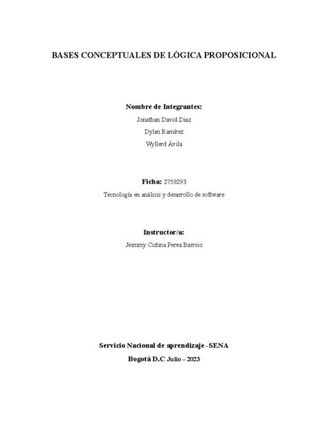 Bases Conceptuales De L Gica Proposicional Bases Conceptuales De