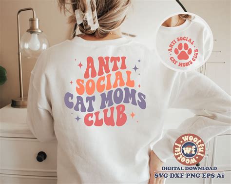 Anti Social Cat Moms Club Svg Cat Lover Svg Cat Mom Svg Cat Mama Svg