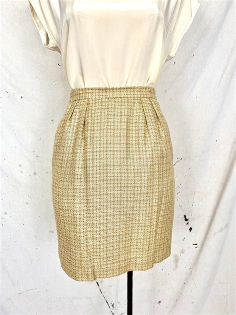 Vintage 60s Plaid Pencil Skirt Xs Gem