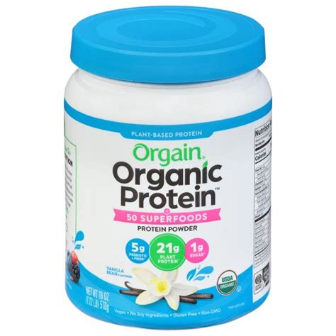 Orgain Organic Protein Protein Powder Vanilla Bean Flavored 50