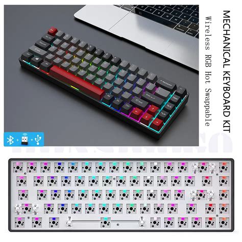 65 Percent Hot Swap Rgb Backlit Mechanical Keyboard Kit 68 Keys