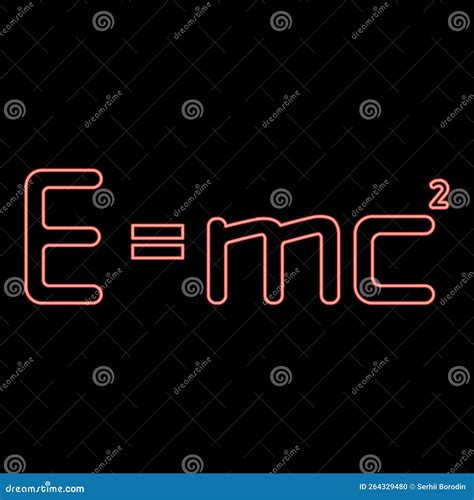 Neon E Mc Energy Formula Physical Law E Mc Sign E Equal Mc