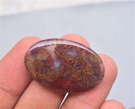 Red Moss Agate Cabochon Loose Gemstone Indonesian Red Moss Etsy