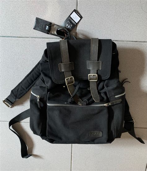 Laza Bags Tas Ransel Tas Hitam Back Pack Tas Canvas Black Barang Mewah