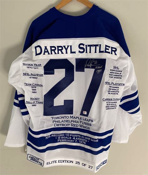 Lot Detail Darryl Sittler Toronto Maple Leafs Signed Vintage Ccm Career Jersey Elite Ed 25