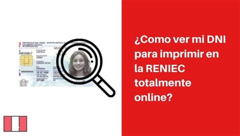 C Mo Puedo Ver Mi Dni Para Imprimir En Reniec Completamente Online