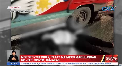 Motorcycle Rider Patay Nang Magulungan Ng Jeep Sa Batasan Tunnel