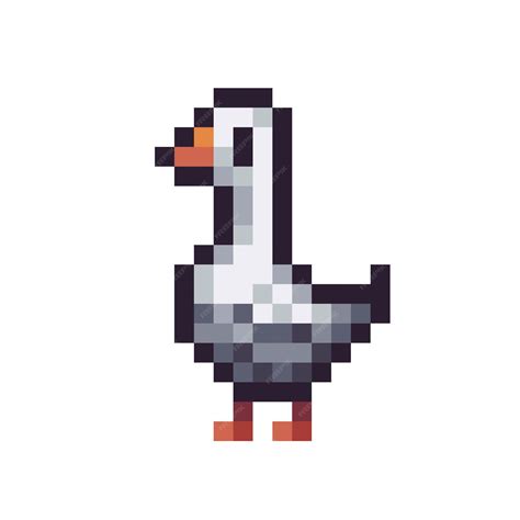 Premium Vector Goose Pixel Art Icon Farm Bird Duck Logo 8bit Sprite