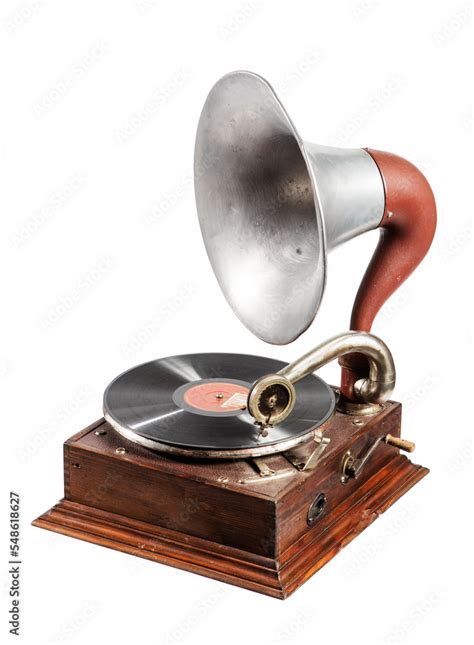 Gramophone Is An Music Device Old Gramophone With Plate Or Vinyl Disk