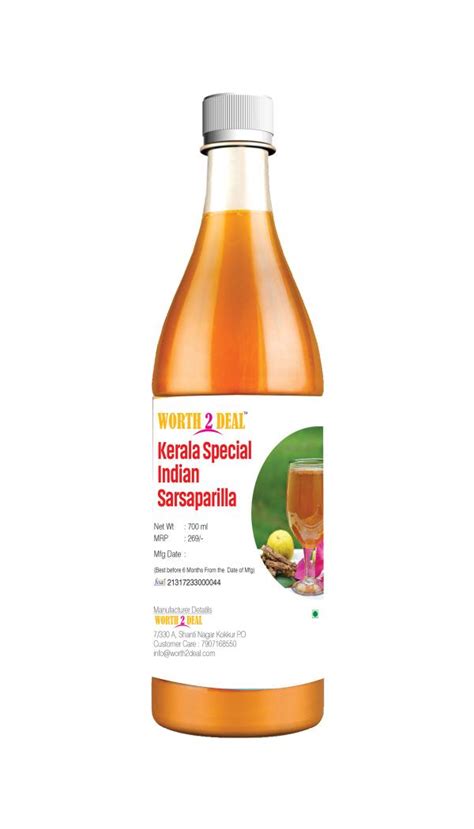 Worth2Deal Indian Sarsaparilla 700ml | Ananta | Anantamool | Naruneendi ...