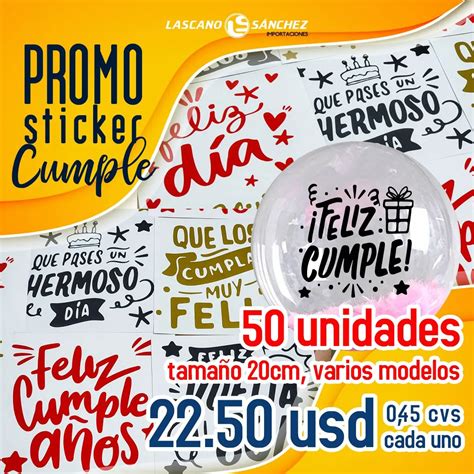 Promo Stickers Feliz Cumplea Os Tama O Cm X Cm Modelos