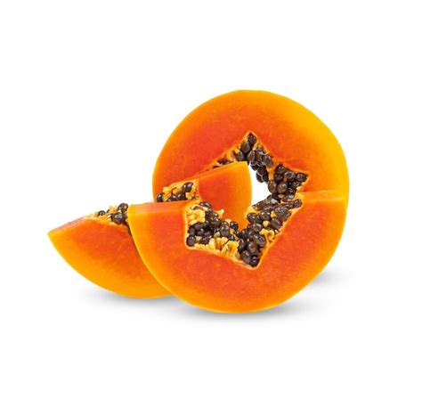 Premium Photo Slice Ripe Papaya Isolated On White