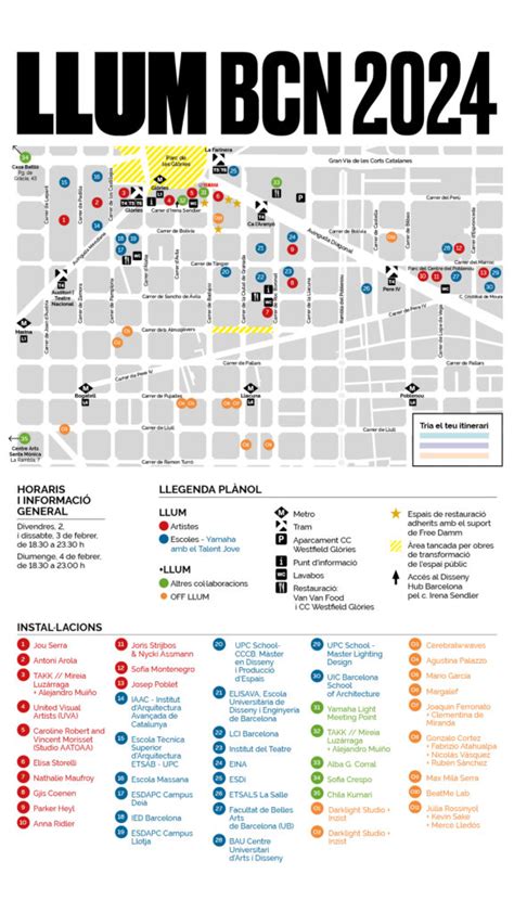 Mapa Del Llum Bcn Festival Al Poblenou De Barcelona