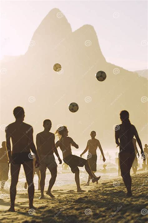 Carioca Brazilians Playing Altinho Futebol Beach Football Editorial