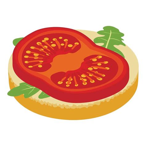 Tomato Sandwich Icon Isometric Vector Sandwich With Tomato Slice And