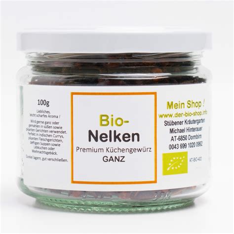 Nelken Gewürznelken ganz Bio 100gr getrocknet im Glas