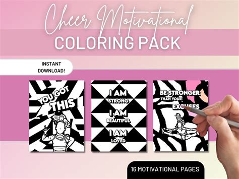 Cheer Motivational Coloring Pages Cheer Motivational Coloring - Etsy