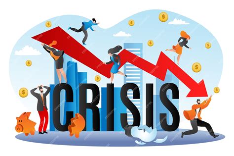 Crisis Financiera Mundial Ilustración De Caída Económica Bajando Gráfico De Finanzas