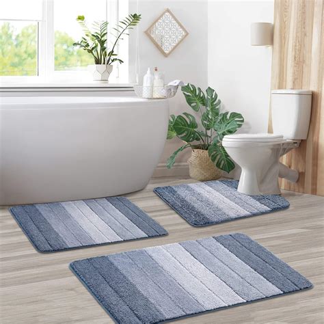 Amazon Kmson Pcs Ombre Bath Rug Set Bathroom Rugs With U Shaped