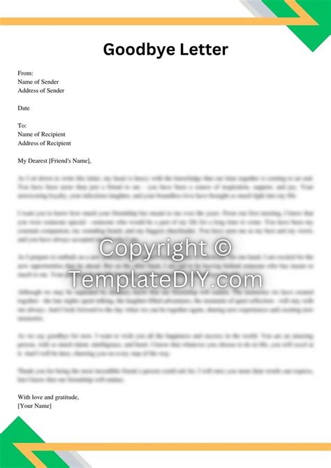 Goodbye Letter to A Friend Sample with Examples in PDF & Word | Letter ...