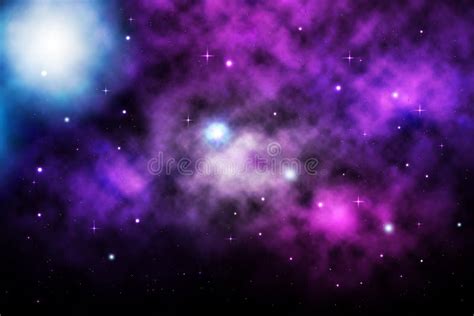 Space Galaxy Background With Shining Stars And Nebula Vector Cosmos