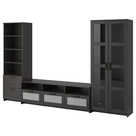 Brimnes Tv Storage Combination Glass Doors Black 320x41x190 Cm Ikea Lietuva