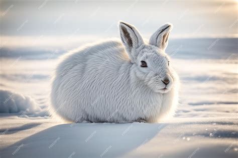 Premium Ai Image Photo White Rabbit In Arctic