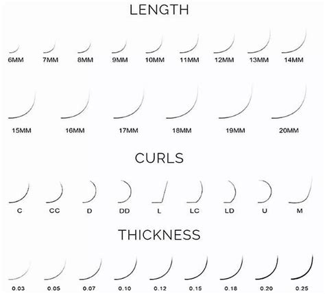 Comprehensive Eyelash Extension Sizing Guide Curl Diameter And Length Explained Ublashes