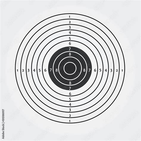 Black and white target paper. vector illustration Stock Vector | Adobe ...