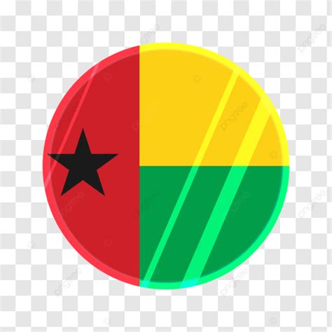 Round Guinea Bissau Flag On Transparent Background Vector Guinea