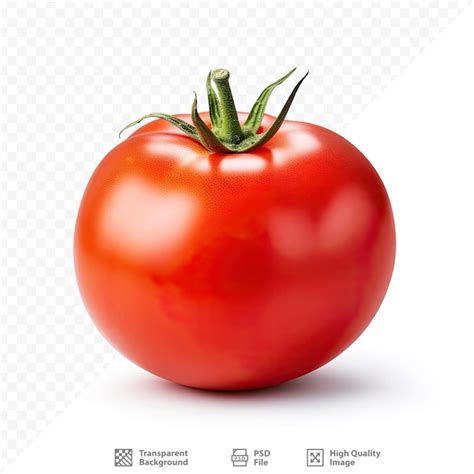 Une Tomate Rouge Avec Tige Verte Sur Fond Blanc Psd Premium G N R