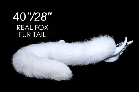 White Real Fox Tail Plug Long Tail Butt Plug Tail Bdsmanal Etsy