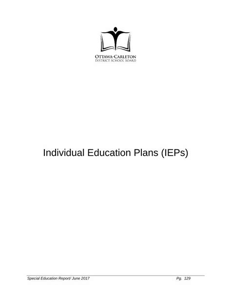 Pdf Individual Education Plans Ieps Continue With The Review Of Some Ieps Of Special