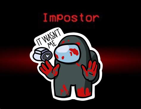 Among Us Impostor Sticker Cute Laptop Wallpaper Cool Backgrounds