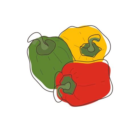 Premium Vector Three Peppers Yellow Red And Green