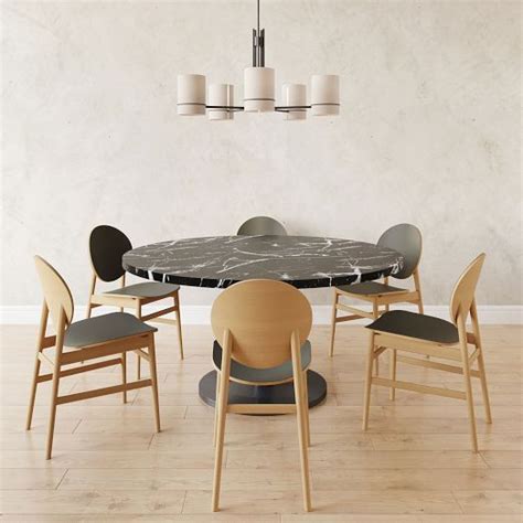 Orbit Extra Large Round Dining Table Faux Marble West Elm