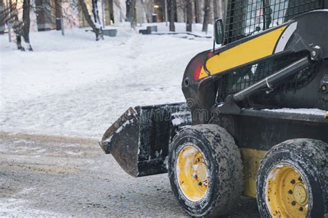 Snow Cleaning Machine Work Hard In City Streets B Stock Image Image