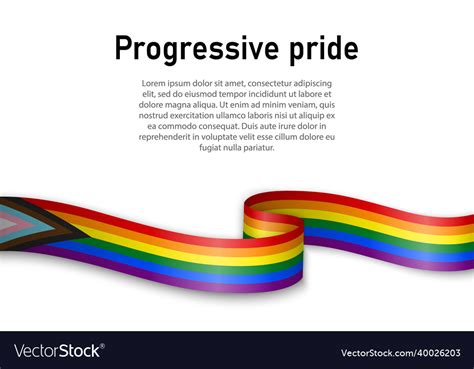 Waving flag of progressive pride on white Vector Image