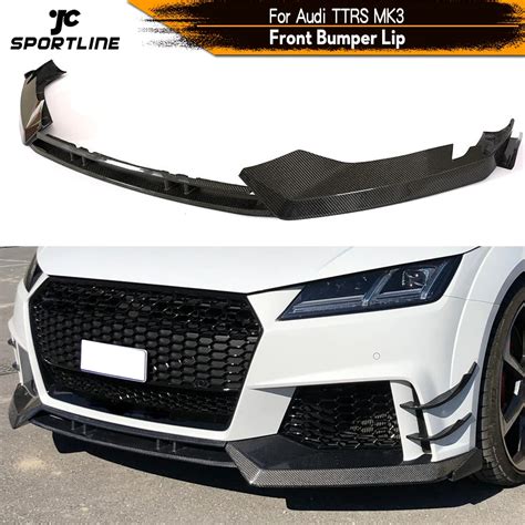 For Audi Ttrs Carbon Fiber Front Bumper Lip Spoiler Splitters For Audi Ttrs Mk3 2016 2017 2018