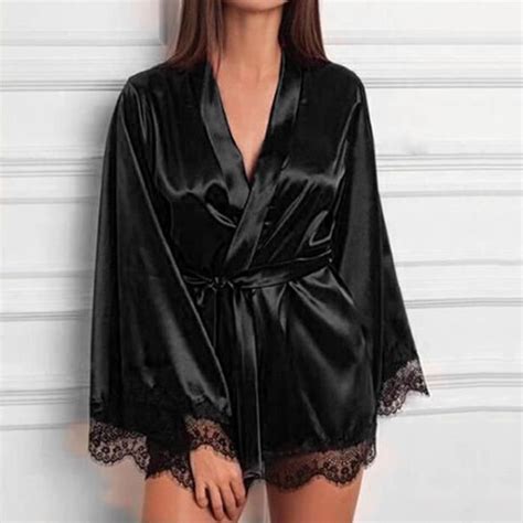 Chemise De Nuit En Satin Pour Femmes Lingerie En Dentelle De Soie