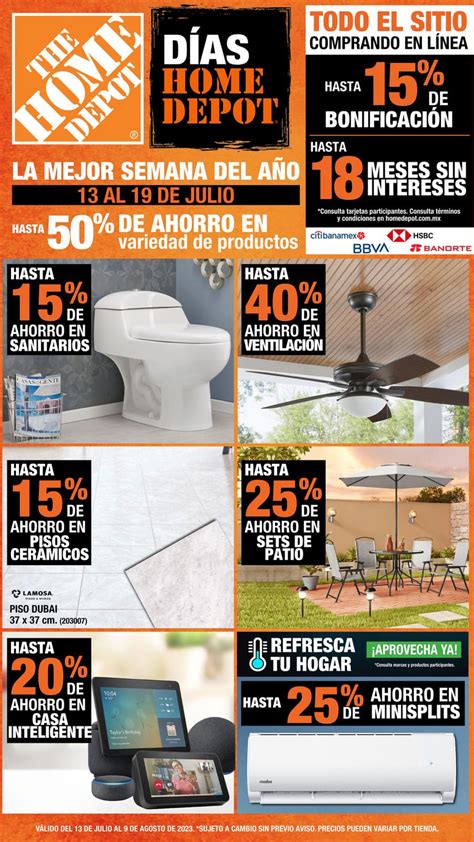 Folleto Días Home Depot 2023 con hasta un 50 de descuento y más al 19