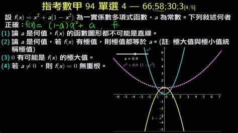 指考數甲94單選4二次函數的疊加 Youtube