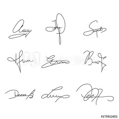 Collection Of Signature Samples To Use In Your Design Vector