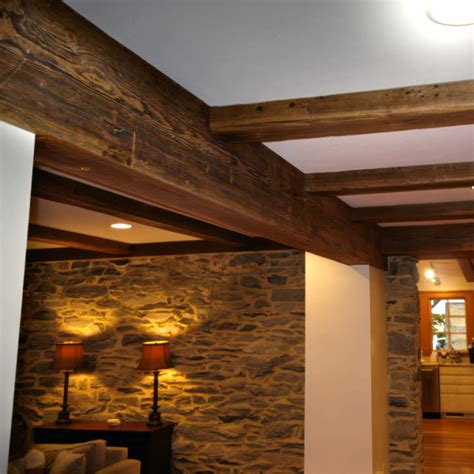 Reclaimed Wood Ceiling Beams - Hand Hewn Rustic Timber - E. T. Moore