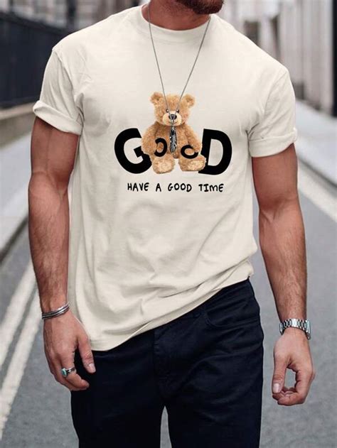 Manfinity Hypemode Men Bear Slogan Graphic Tee SHEIN UK