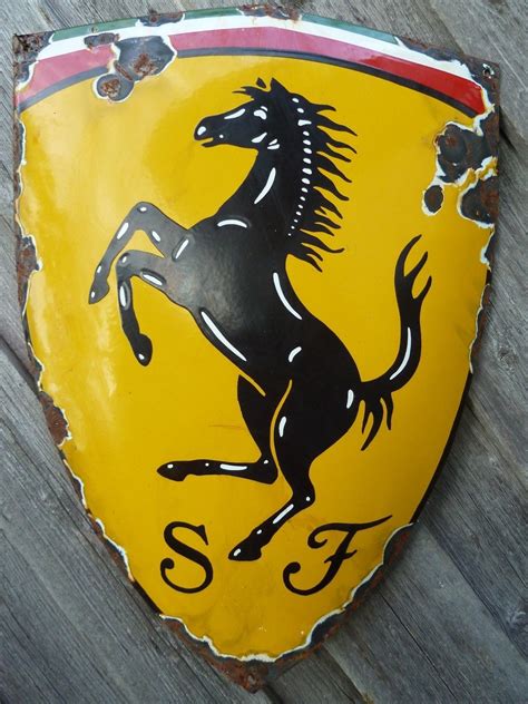 Ferrari Vintage Porcelain Sign Old Antique Luxury Automobile